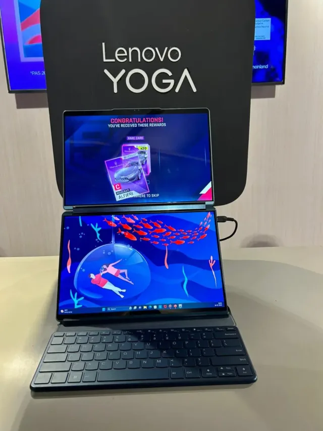 Lenovo unveils the dual-display Yoga Book 9 laptop.