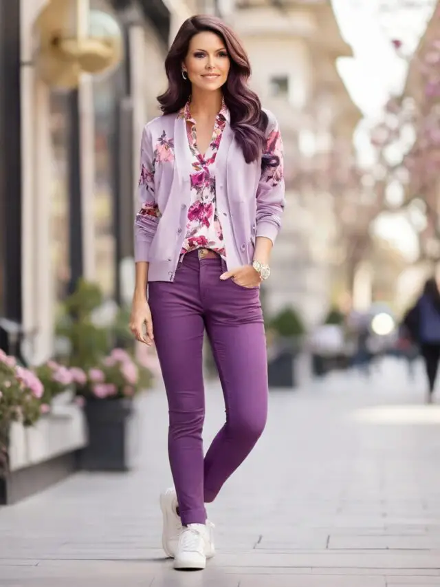 Select Purple Jeans: 10 Trendy Outfits with Purple Jeans for Every Season Purple Jeans: 10 Trendy Outfits with Purple Jeans for Every Season